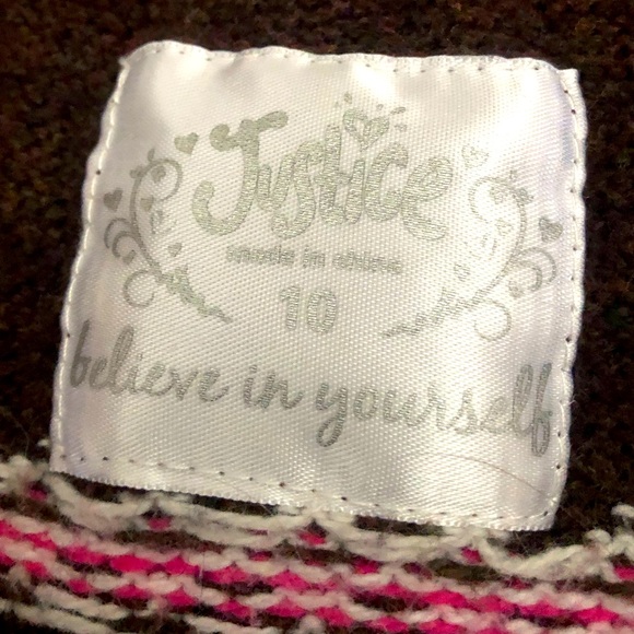 Justice girls hooded knit sweater SZ 10 - Picture 3 of 3